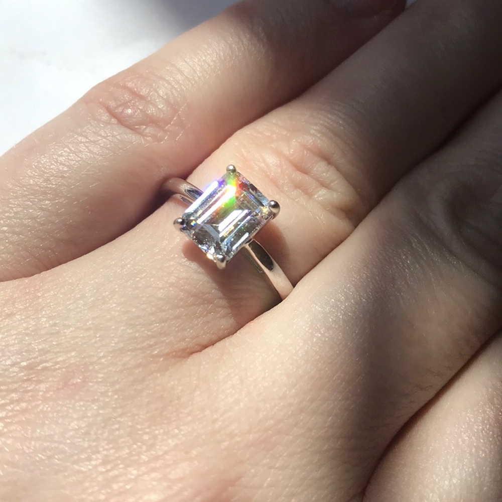 CZ 925 Emerald Cut Solitaire